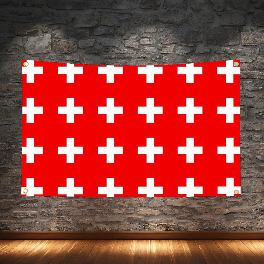 Retro Gaming Banner - 1 Pezzo Bandiera Svizzera Retrò da